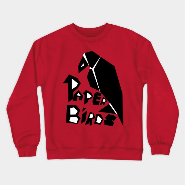 Paper Birds Crow Origami Crewneck Sweatshirt by PoesUnderstudy